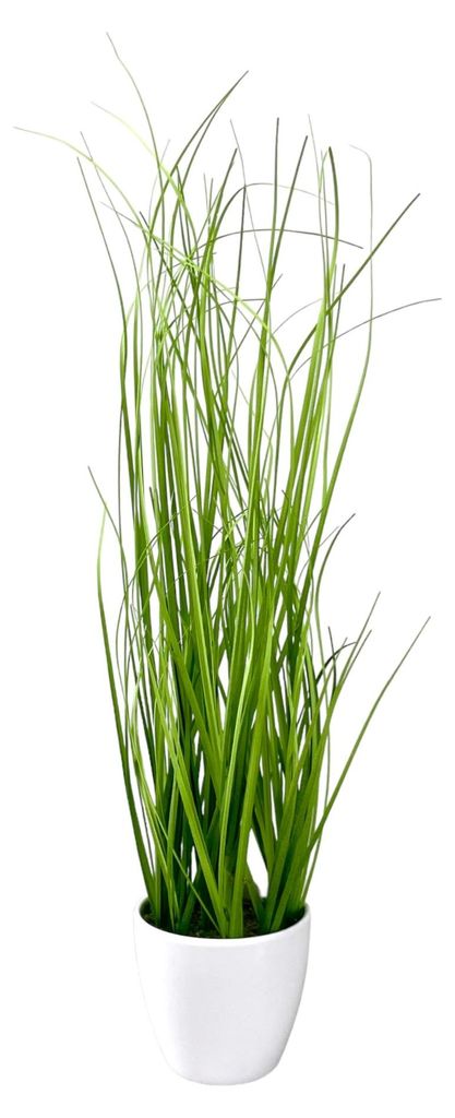 Kunstpflanze Gras, GRASBUSCH im weißen Topf. Ca 40 cm. TOPF WEISS.