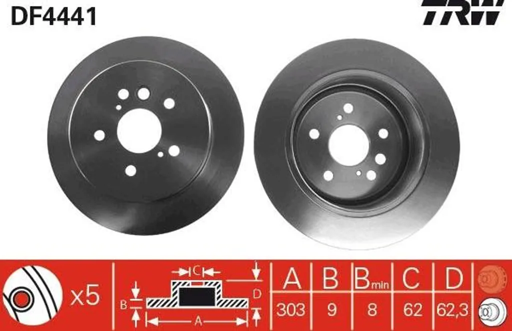 Disque de frein ventilé haute qualité pour RAV 4 compatible OE DF4441