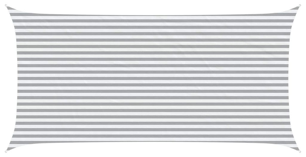 vidaXL Tente d'ombrage gris clair et blanc 6 x 3 m 100 % Image du produit 