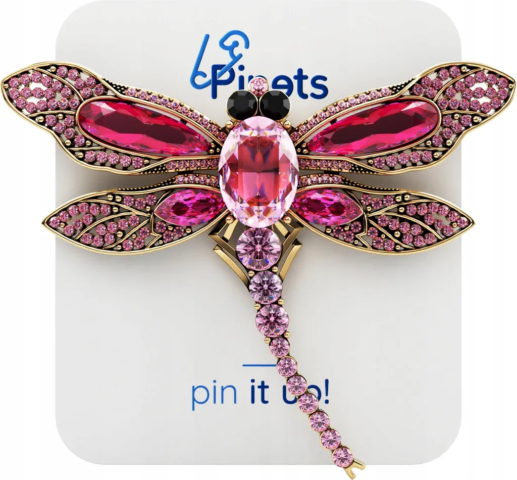 Offerta Spilla PINETS Libellula Oro Rosa Zirconi | Prezzo Outlet