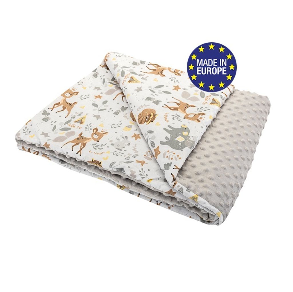Bomimi Deka minky 100 x 75 cm lesní zvířátka, béžová xx Obrázek produktu 