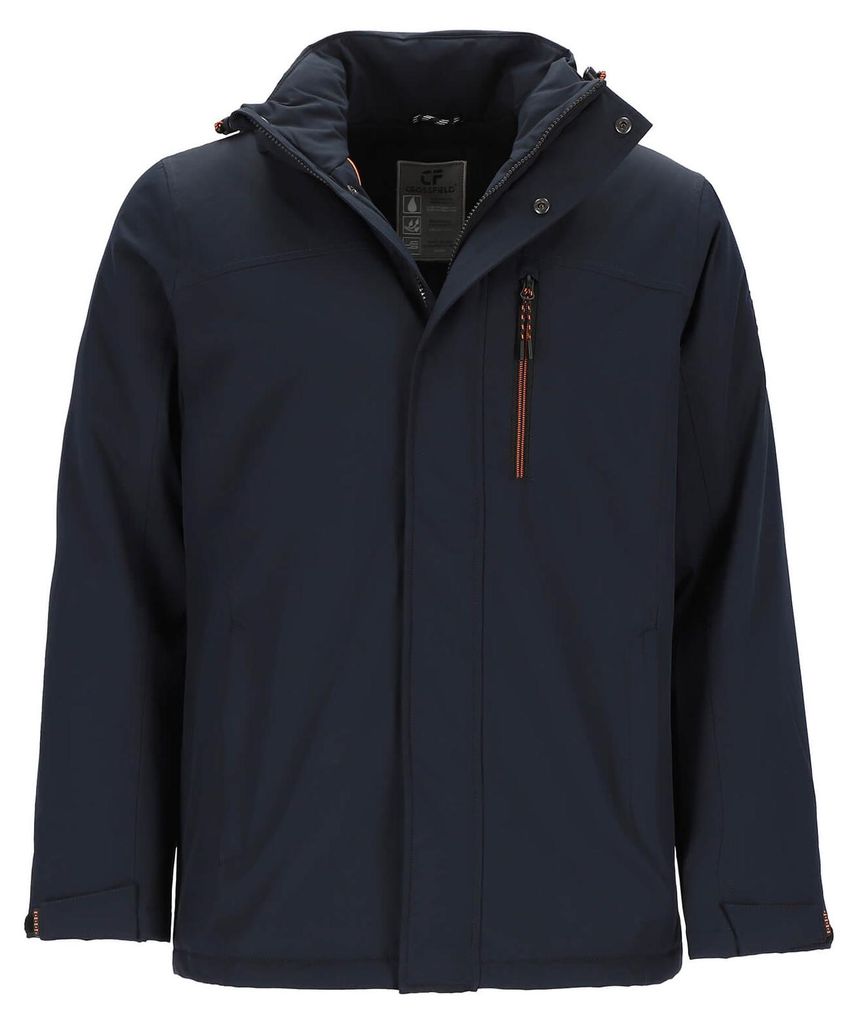 Crossfield Herren Funktionsjacke mit Netz- und Taftfutter - Wasserdichte Outdoor-Jacke mit Stehkragen in Marine Größe 58