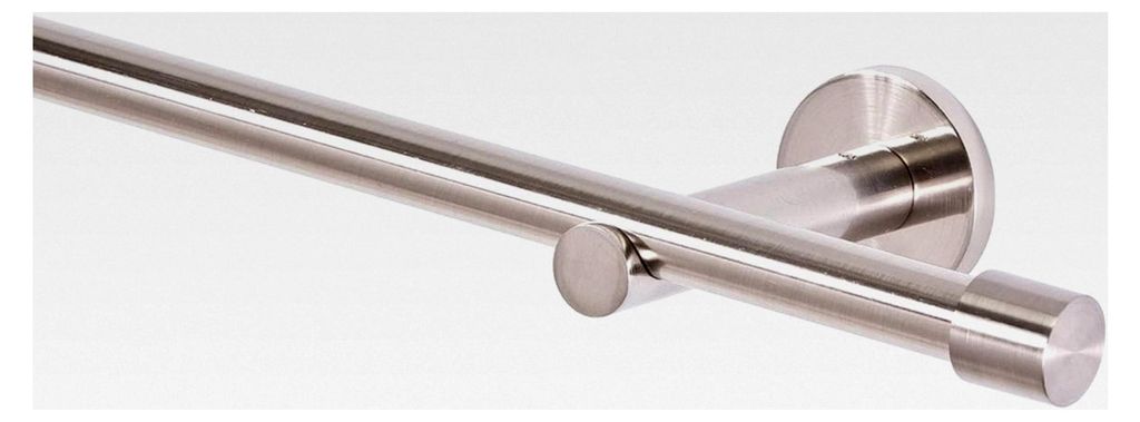 Gardinenstange 16mm 1-Lauf Edelstahloptik Metall, 160