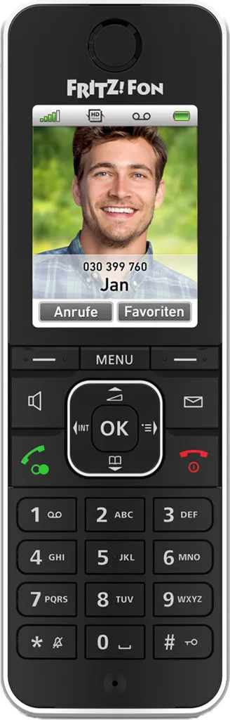 Fritz!Fon C6 noir Téléphone IP sans fil DECT avec autonomie prolongée