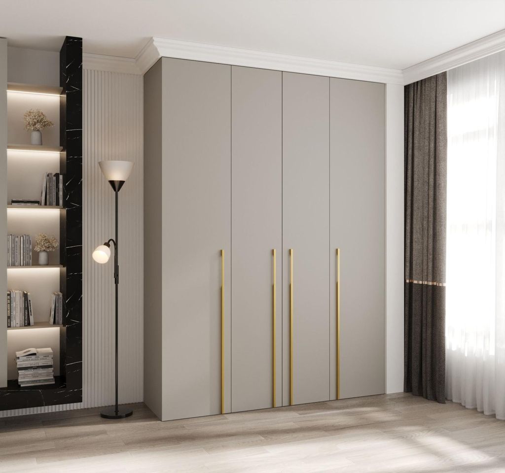 Kleiderschrank mit Regalböden 180/40 LORENA 3 - Kaschmir / Gold