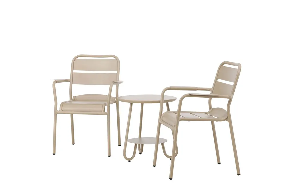 Canapé et fauteuils beige Faro : ensemble de salon 3 pièces chic