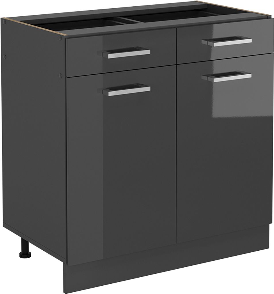 Küchenunterschrank Vicco R-Line Anthrazit Hochglanz 80 cm Produktbild 