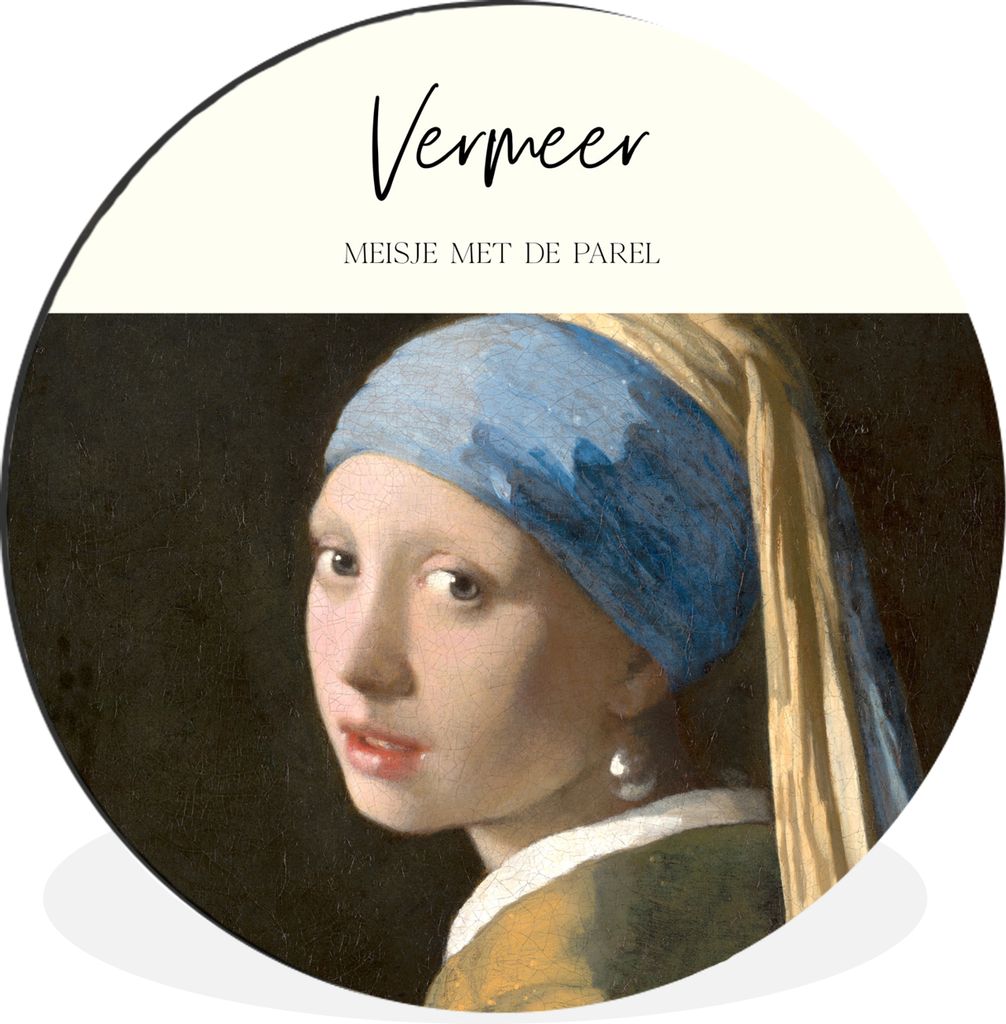 MuchoWow Aluminium Wandkreis Das Mädchen mit dem Perlenohrring - Johannes Vermeer - Alte Meister Ø 30 cm Wanddeko Modern Wohnzimmer - Wand Bild...
