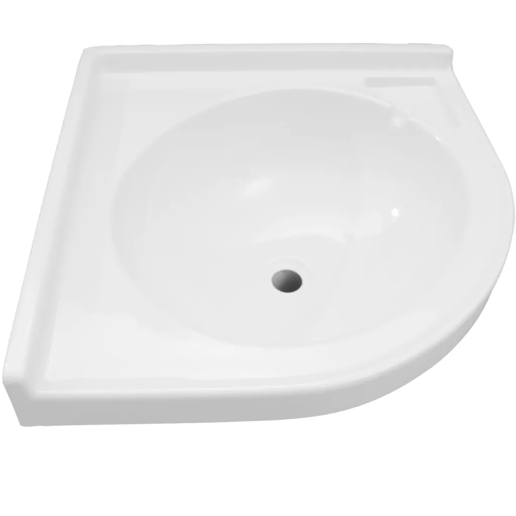 Vasque d'angle pour caravane et bateau, évier compact blanc - 2