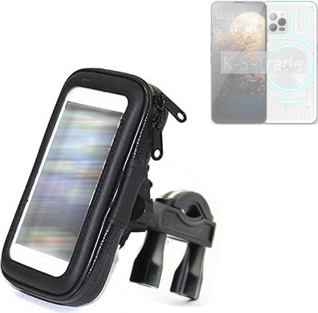 K-S-Trade Fahrrad-Halterung kompatibel mit Unihertz Luna Handy-Halterung Halter Lenkstange Fahrradhalterung Motorrad Bike Mount Wasserabweisend