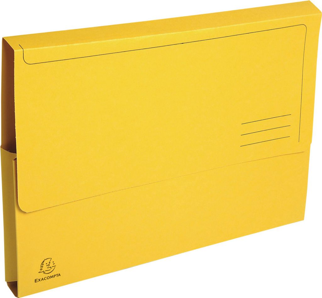 Exacompta 10x Pack 10 Aktenmappe, Verschlußkappe, RC Kart., A4, Gelb, 46979E
