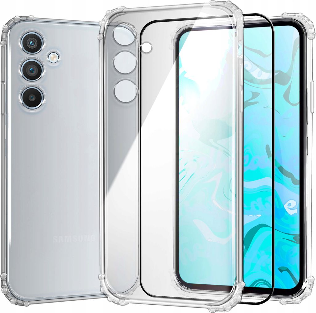 Schutzhülle Klar für SAMSUNG GALAXY A54 5G hülle hüllen Transparent Slim Cover Clear Case Durchsichtig Bumper + Schutzfolie Glas