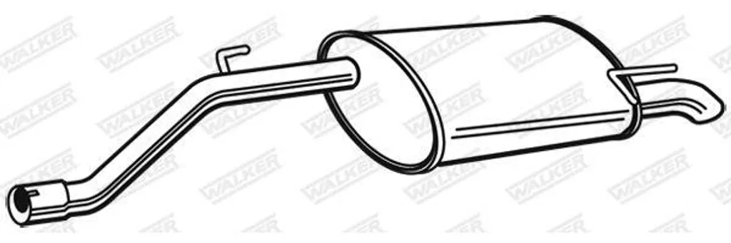 Silencieux arrière WALKER 23348 en acier aluminisé pour Corsa D 1.2 1.4