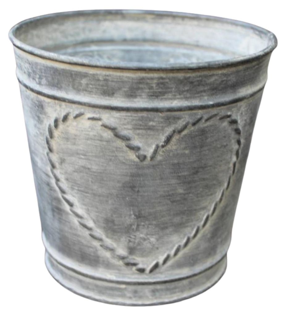 Blumentopf Metall Zink Herz Landhaus-Stil 11,5cm Produktbild 