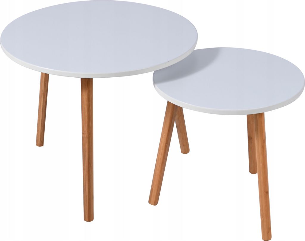 Stoliki kawowe okrągłe zestaw stolików do salonu fi 55x45 , Zdjęcie produktu 