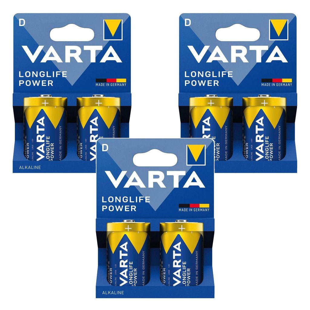 6 sztuk baterii alkalicznych VARTA Longlife Power D LR20 Zdjęcie produktu 