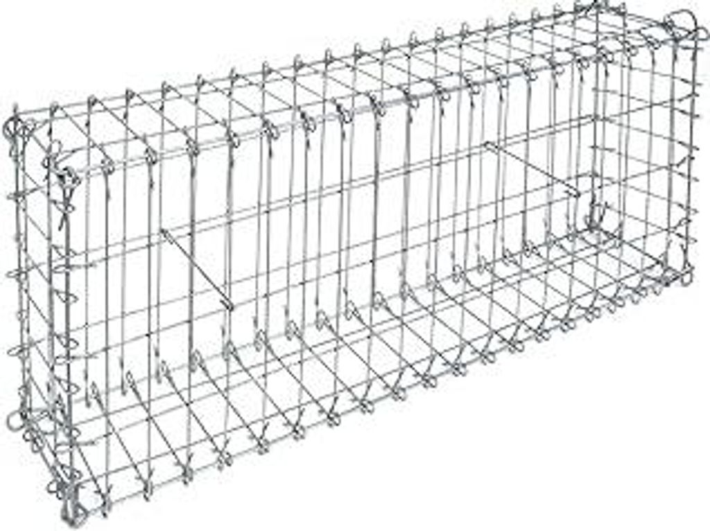 bellissa Ösengabione - 97115 - Gabionenkorb mit Steckverbindung - Dekorativer Steinkorb als Zaun oder Mauer für den Außenbereich - 100 x 20 x 40 cm