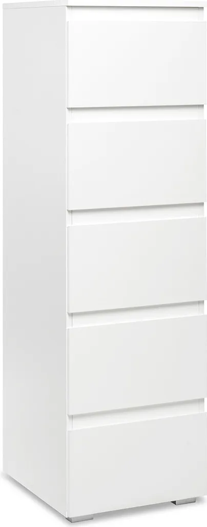 Commode Ravenna blanc mat 40x131x45cm avec rangement vertical