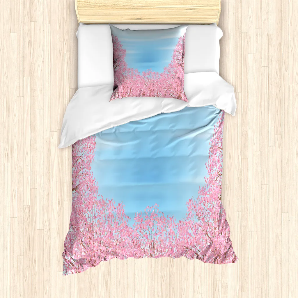 Set Letto ABAKUHAUS Pinkish Blossom 135x200 | Design Rosa Cielo Azzurro