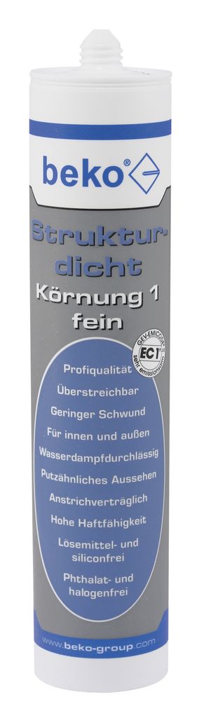 beko Strukturdicht Acryl, weiß, Körnung 1 - fein, 310 ml Produktbild 