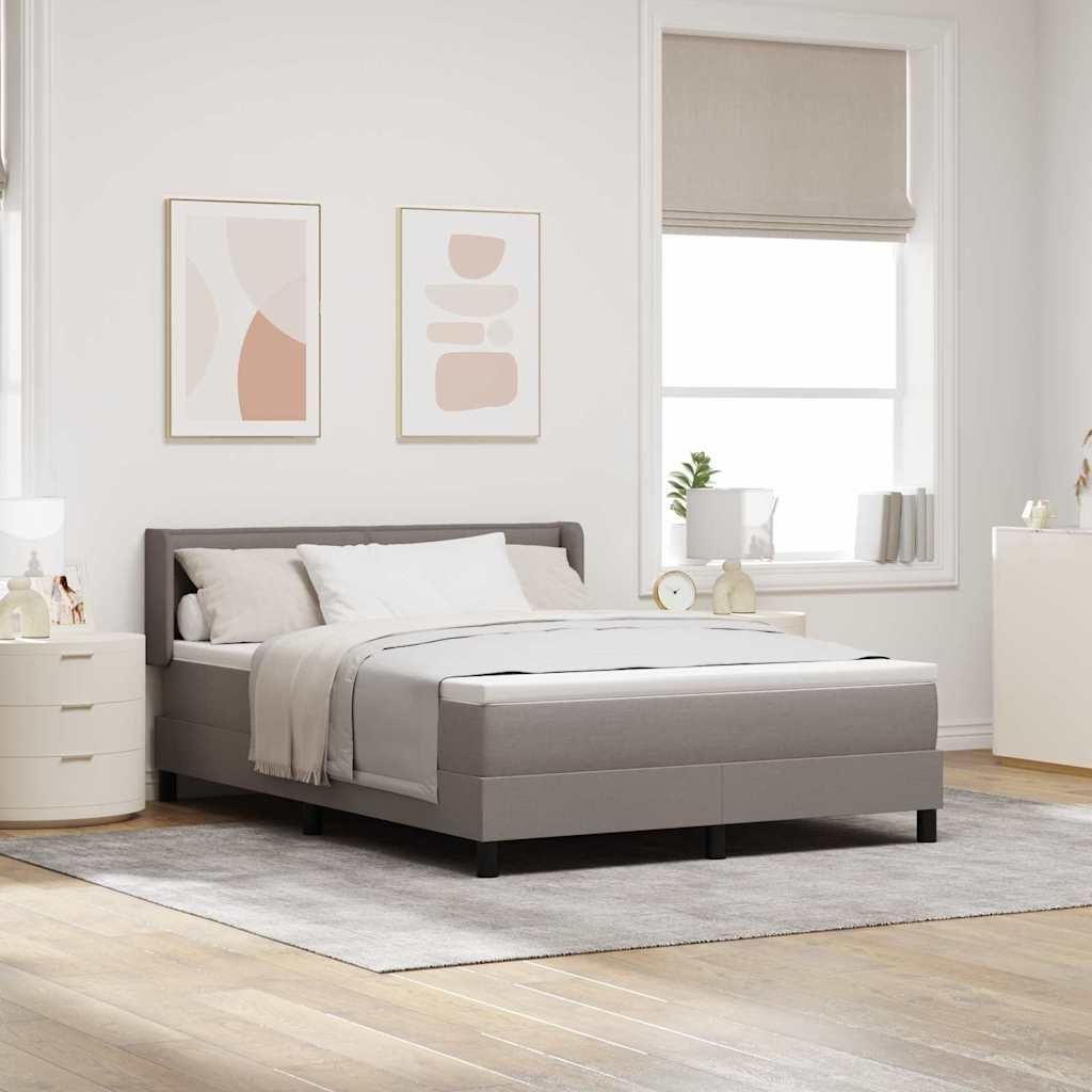 Maison Exclusive - Boxspringbett mit Kopfteil Taupe 190 x 140 cm Stoff