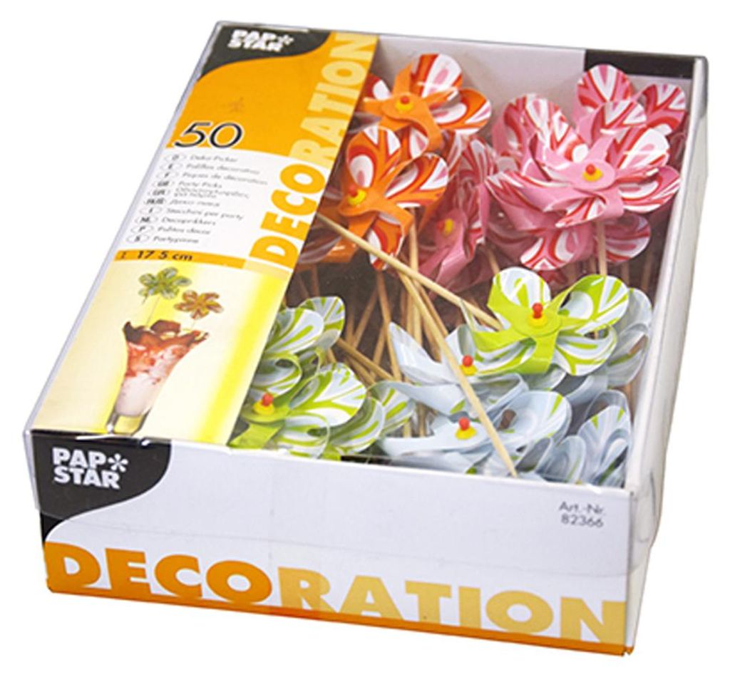 Papstar Deko Picker Partypicker Windmühle Höhe 17.5cm 50 Zdjęcie produktu 