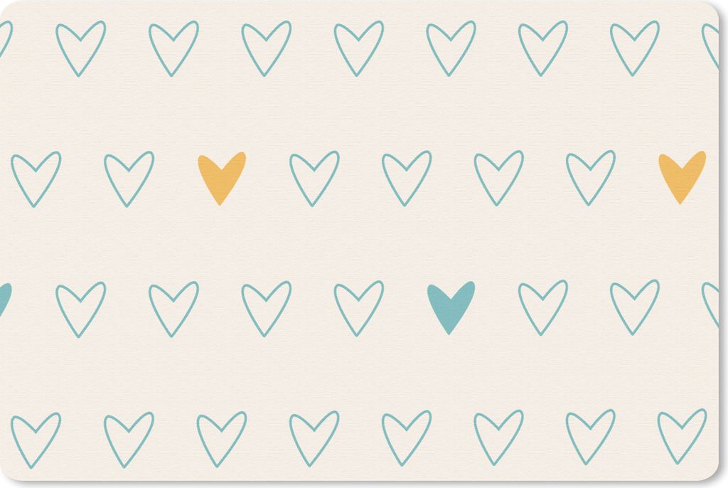 MuchoWow Schreibtischunterlage Minimalismus - Muster - Baby - Herz 60x40 cm - XXL Mauspad - Großes Mauspad