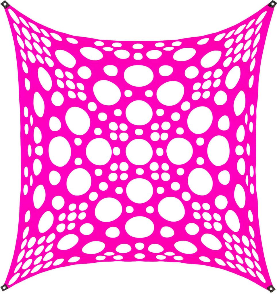 PSYWORK Schwarzlicht Segel Elasthan "Mind Space" Fuchsia, 3x3m