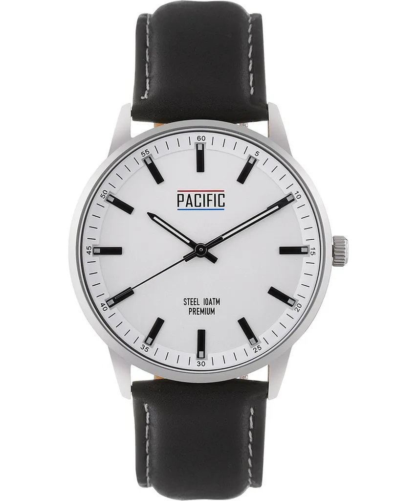 Pacific S Premium Montre Homme Étanche en Acier Inoxydable Brossé 44mm