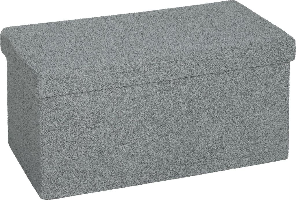 Aufbewahrungshocker, Polsterbank mit Stauraum und Deckel für Wohnzimmer, Schlafzimmer, Flur, Dunkelgrau