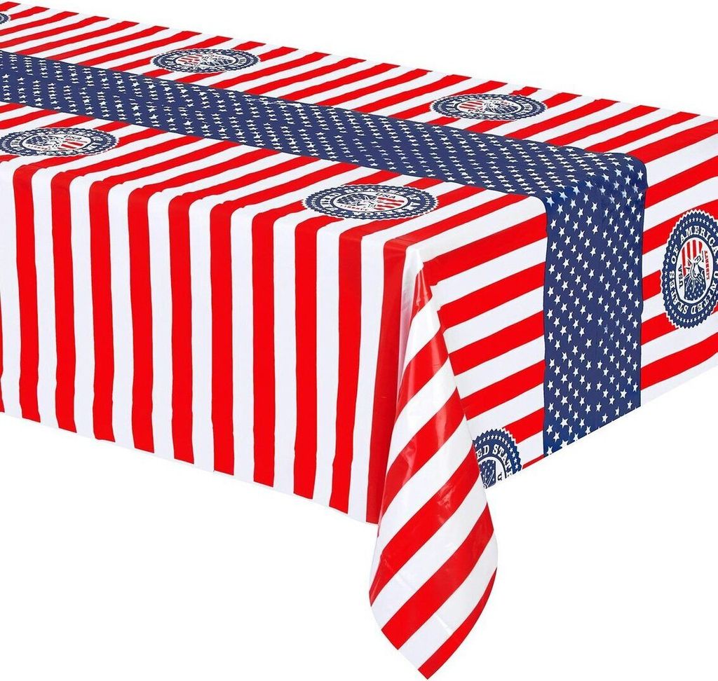 tischtuch USA 130 x 180 cm rot/weiß/blau Produktbild 