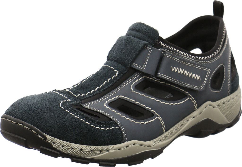 Rieker Herren Klett Halbschuh durchbrochen dunkelblau 44 Produktbild 65