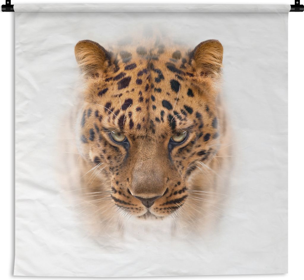 MuchoWow Wandteppich Wandbehang Panther - Porträt - Weiß 150x150 cm Tapisserie Dekoration Wandtuch - Wohnaccessoires - Modernes