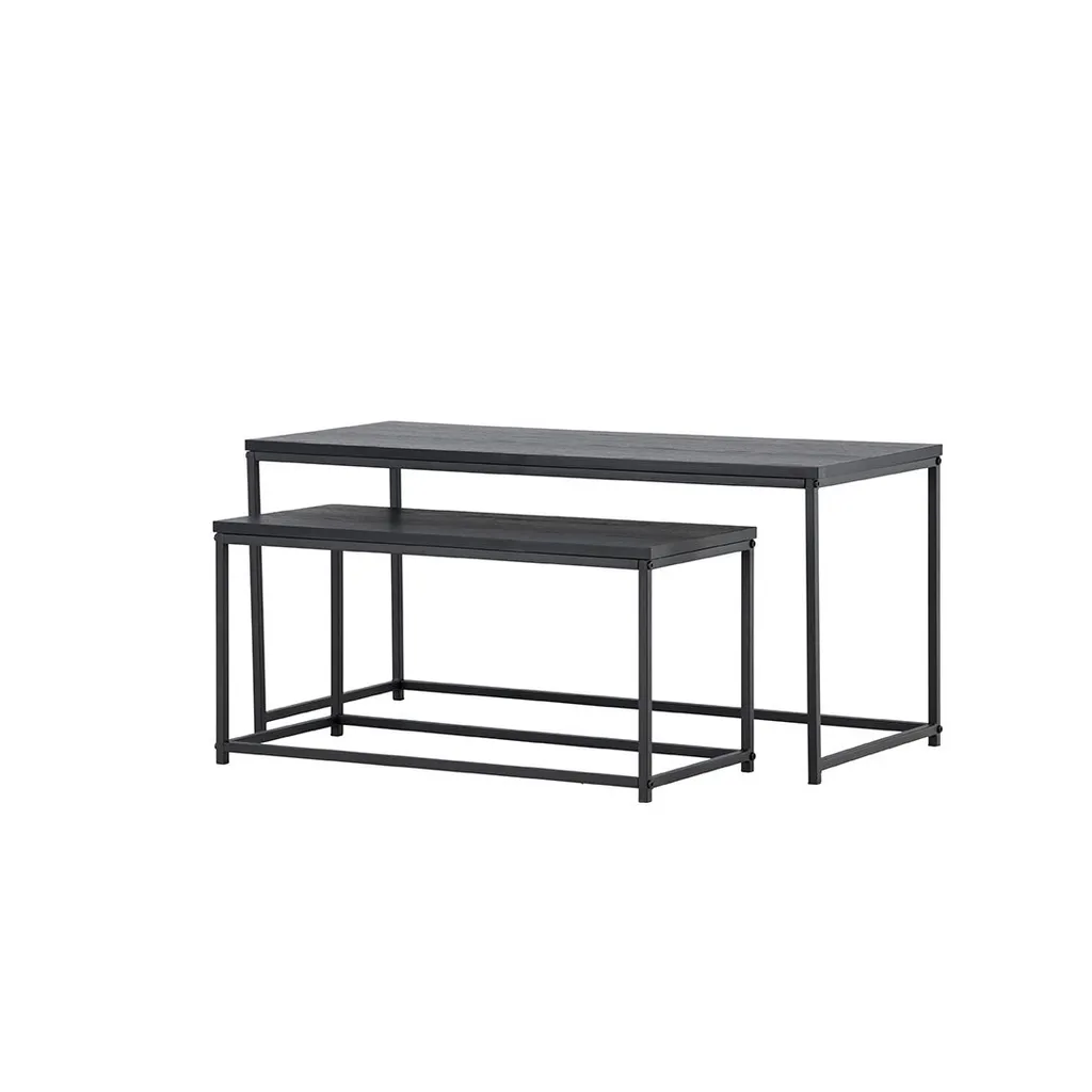 Table basse ronde lot de 2 noire Staal pour salon moderne et épuré