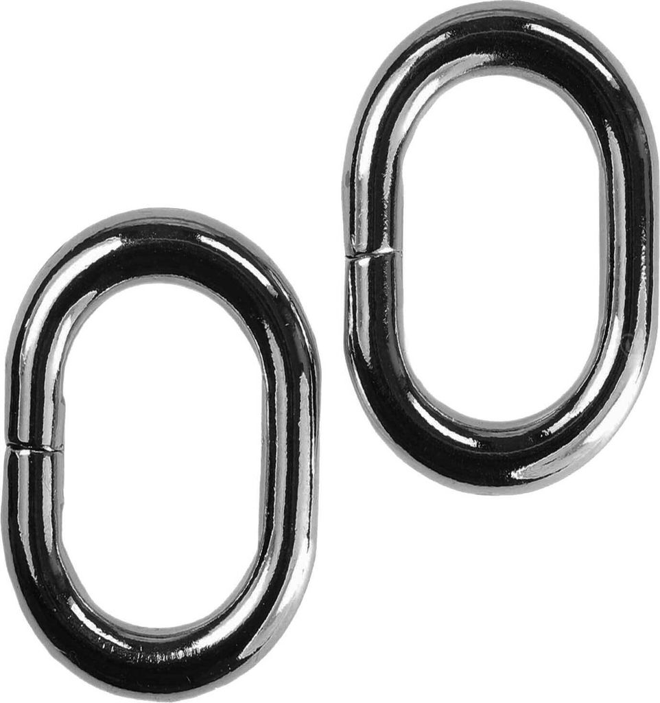10 Metallringe oval 15-18 x 25-32mm für Gürtel Taschen Rucksäcke Farb-Größenwahl, Farbe:anthrazit, Größe:32x15mm