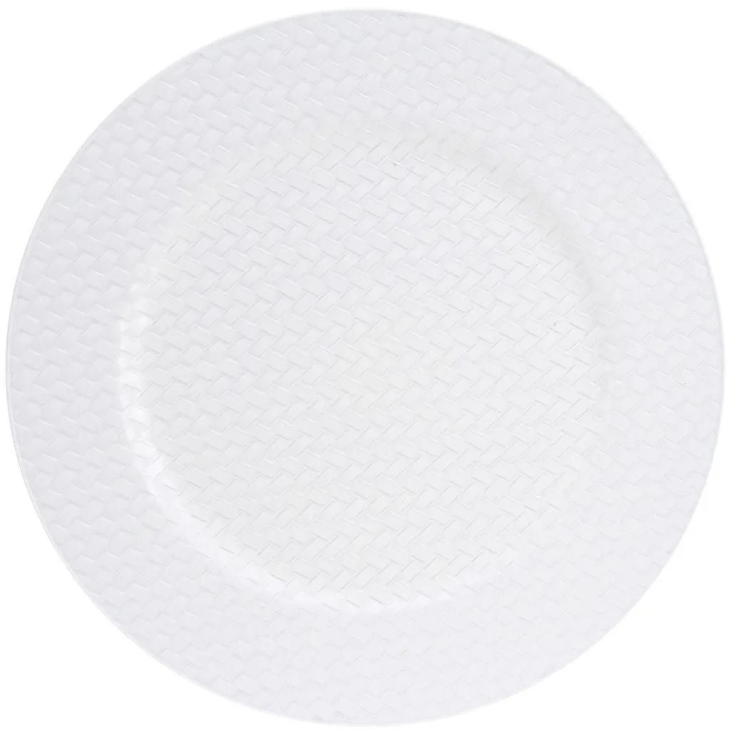 Sous-assiette de Noël noire tressée 33 cm - Plat de présentation festif