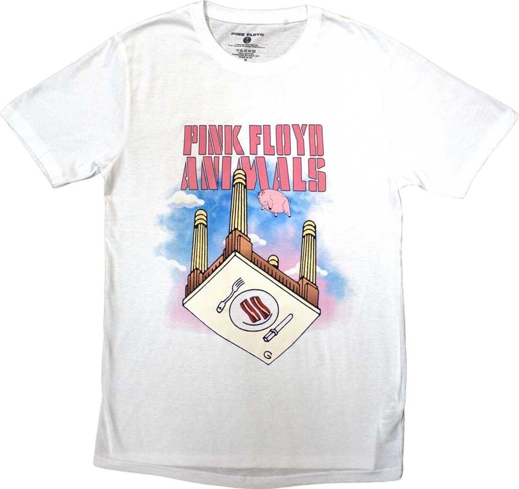 Pink Floyd - "Animals Bacon Table" T-Shirt für Herren/Damen Uni RO12187 (M) (Weiß)