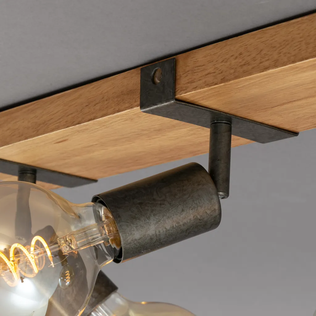 Recensione Faretto Briloner 3 Luci E27: Metallo e Legno di Qualità - 5