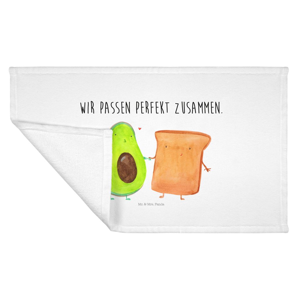 Mr. & Mrs. Panda Handtuch Avocado Toast - Weiß - Geschenk, Liebe, Toastbrot, Freundin, Hochzeit, Baumwollhandtuch, Flauschtuch, baumwolle, Frottee...