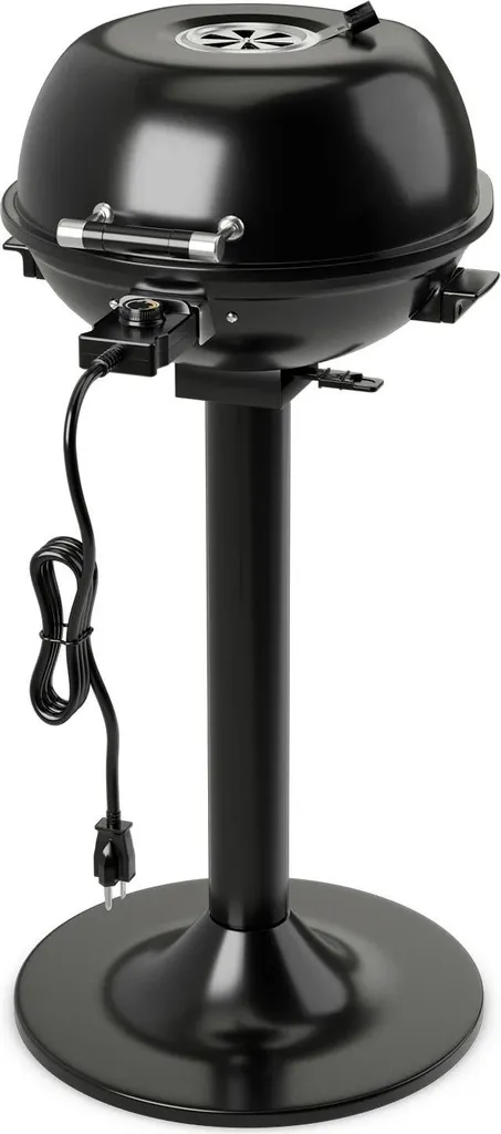 Gril électrique sur pied BBQ extérieur avec thermostat réglable et plaque inox