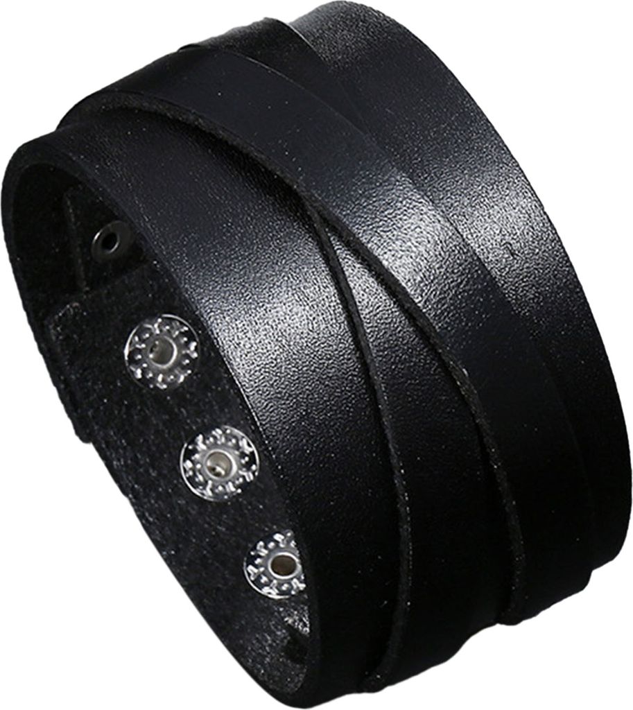 Herren-Armband aus Kunstleder, einfarbig, glatt, Punk-Stil, Knopfverschluss, leicht, individueller Kreuzgurt, Herren-Accessoire