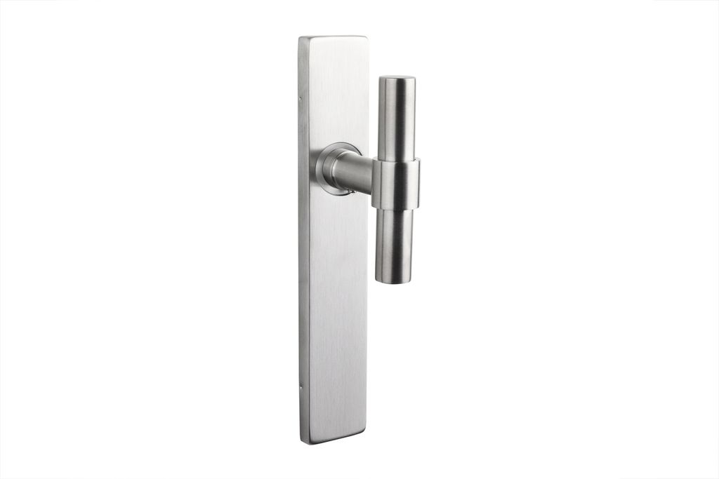 Lavuzo Türgriff Pesaro Edelstahl mit rechteckigem Schild - Pro Set