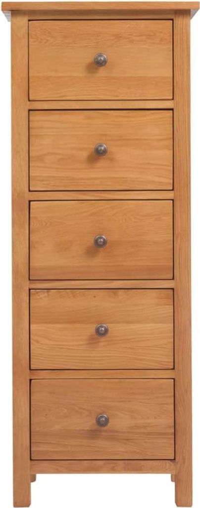 A tall, narrow chest of drawers made of light-colored wood.