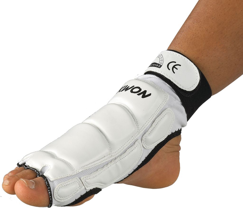 Taekwondo Fußschützer CE weiß XS