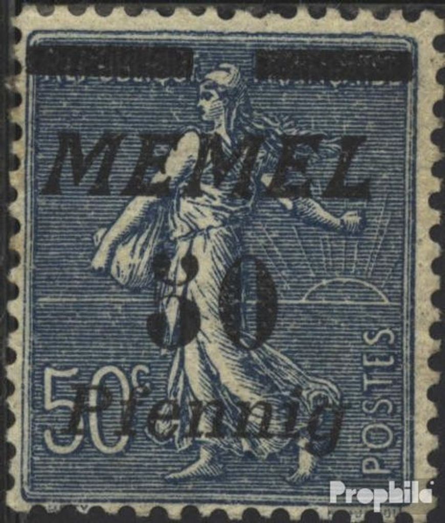Briefmarken Memelgebiet 1922 Mi 61b postfrisch Aufdruckausgabe