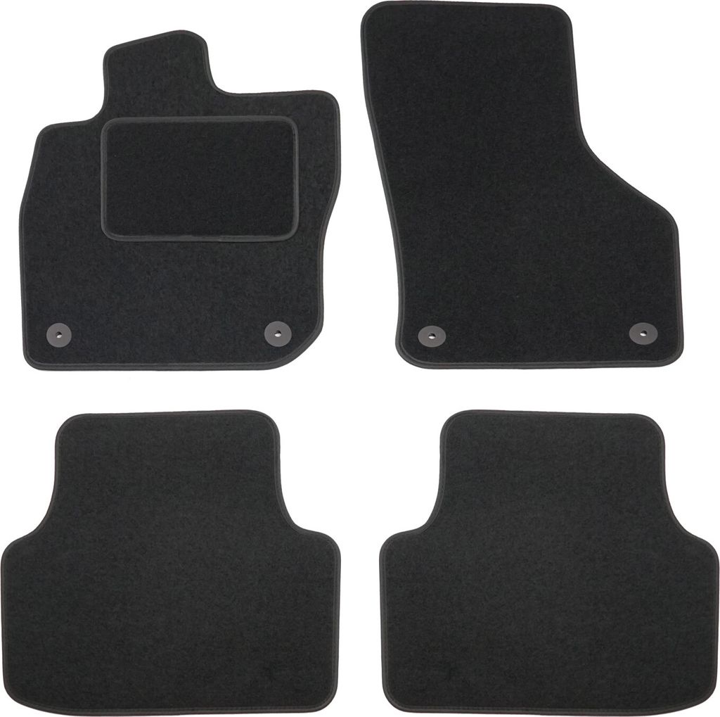 J&J AUTOMOTIVE | Velours Fußmatten mit Logo Autotepiche Passend Für Skoda Octavia 4 Ab 2020, MHEV / E-TEC, 4tlg, Genaue Passform, Rutschfeste Unt...