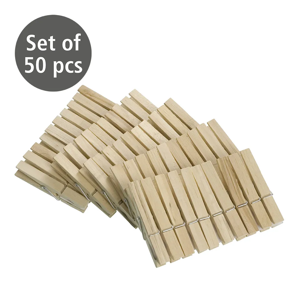 50 Mollette in Legno Naturale per Bucato - Scelta 100% Ecosostenibile