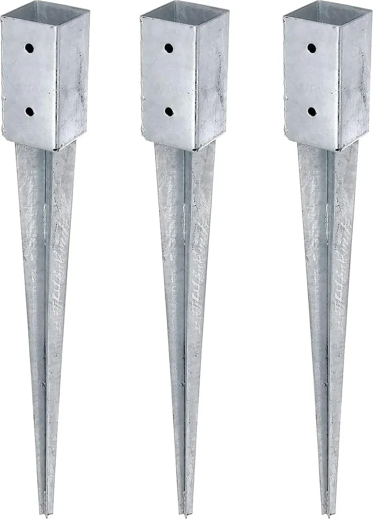 Fixation poteau bois 71mm contre vent et rouille Alberts 211097 - x3