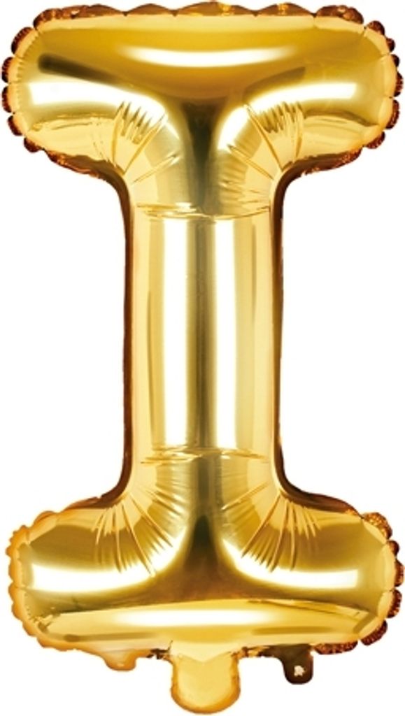 Balon foliowy Litera I 35cm złoty na ślub urodziny Zdjęcie produktu 1