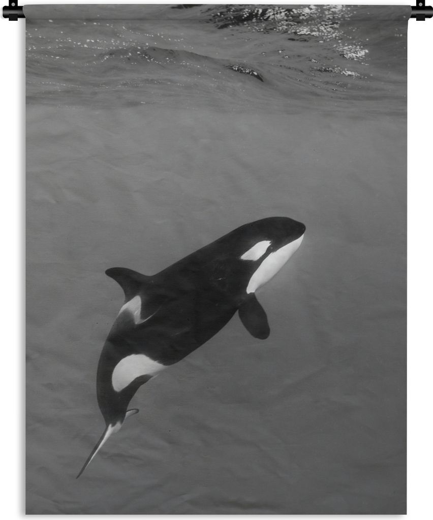 MuchoWow Wandteppich Wandbehang Orca - Wasser - Tiere 120x160 cm Tapisserie Dekoration Wandtuch - Wohnzimmer - Moderne
